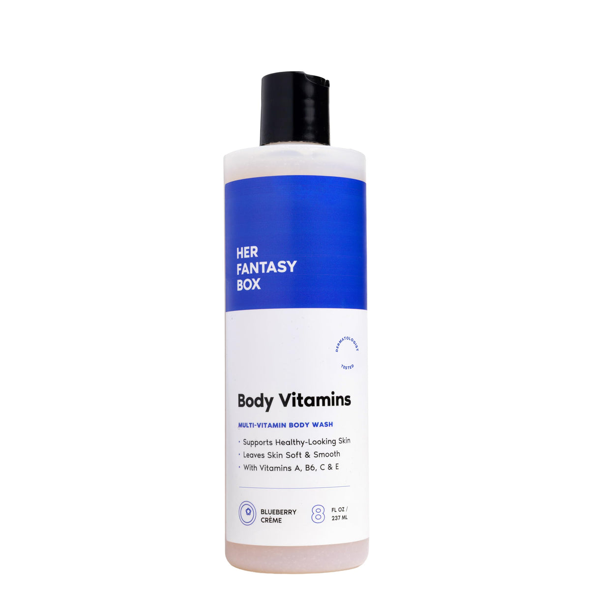 Her Fantasy Box front label on 8 oz bottle showing branding and product name for clear identification