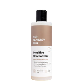 Her Fantasy Box front packaging showing gentle fragrance-free benefits