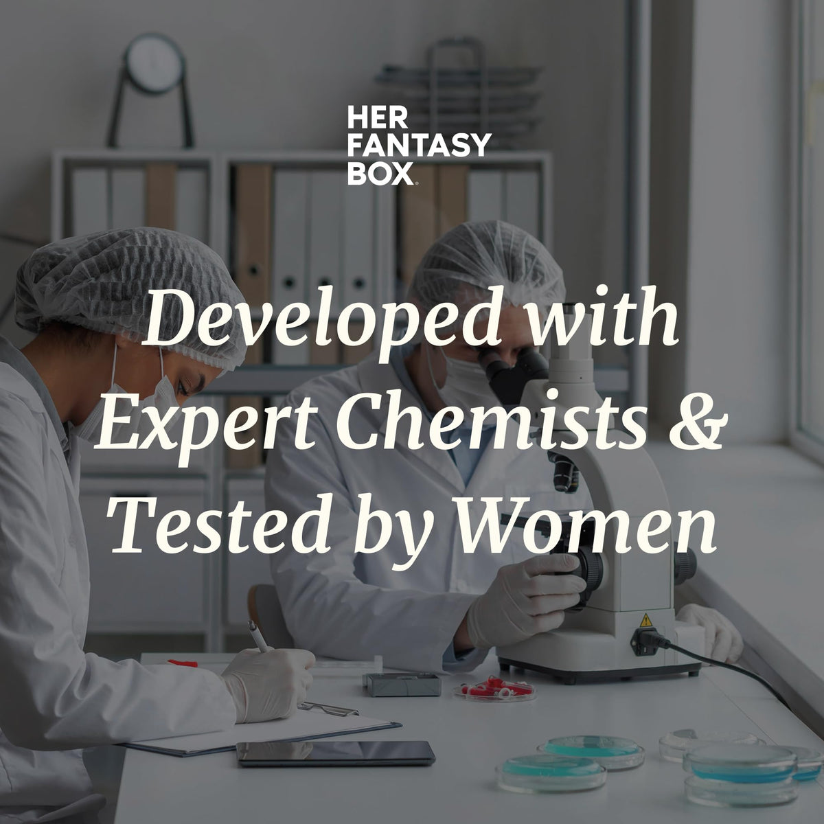 Her Fantasy Box open cap with oil pouring detail showing controlled application benefit