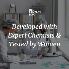 Her Fantasy Box open cap with oil pouring detail showing controlled application benefit
