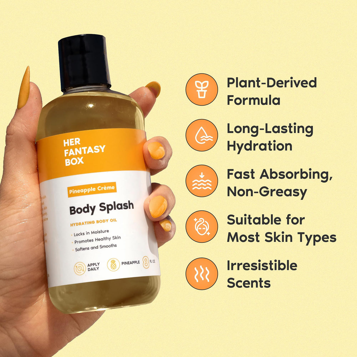 Her Fantasy Box texture drop on skin demonstrating lightweight absorption benefit