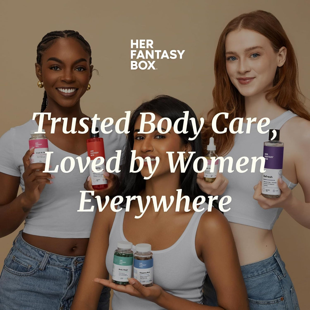 Her Fantasy Box label detail highlighting ingredient transparency benefit