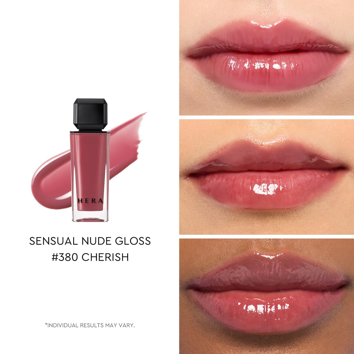 HERA CHERISH open wand showing smooth gloss texture and glide
