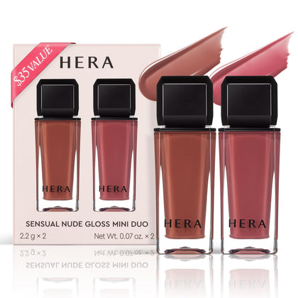 HERA mini duo front packaging showing both gloss tubes and branding, gift-ready benefit