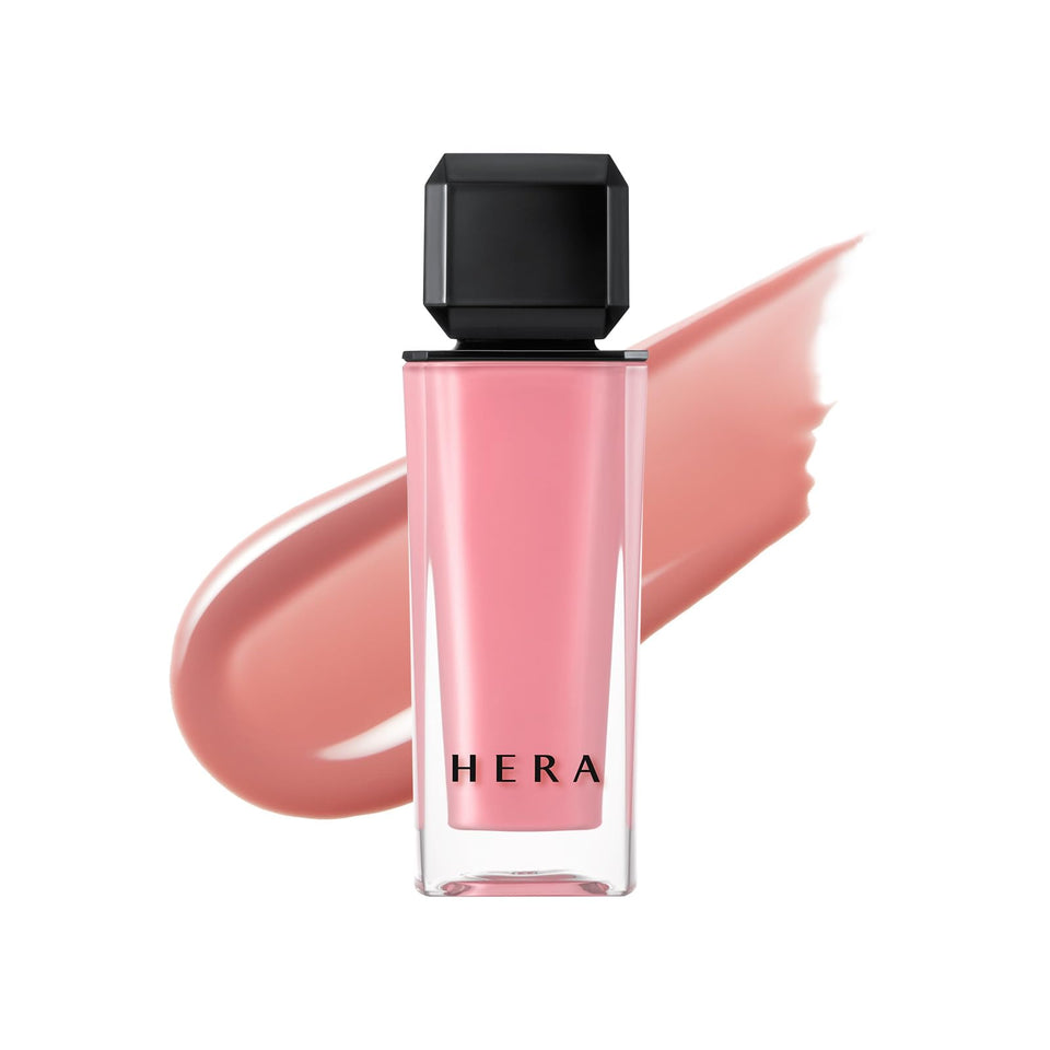 HERA gloss front packaging showing sleek tube and shade #422 benefit luminous presentation
