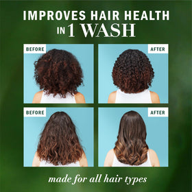 Herbal Essences lather in hair demonstrating gentle, effective cleansing