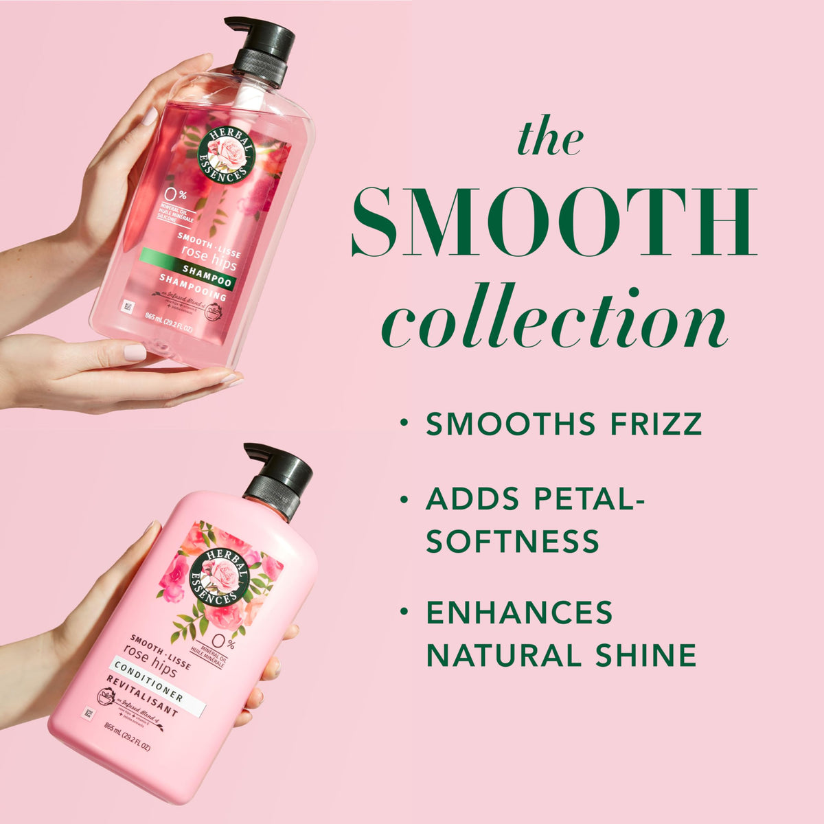 Herbal Essences back label with ingredients list and usage info
