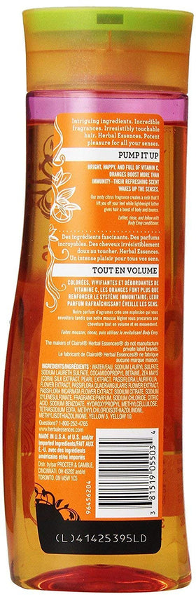 herbal essences body envy back label with ingredients and usage benefits