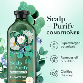 Herbal Essences conditioner close-up showing formula that detangles softly