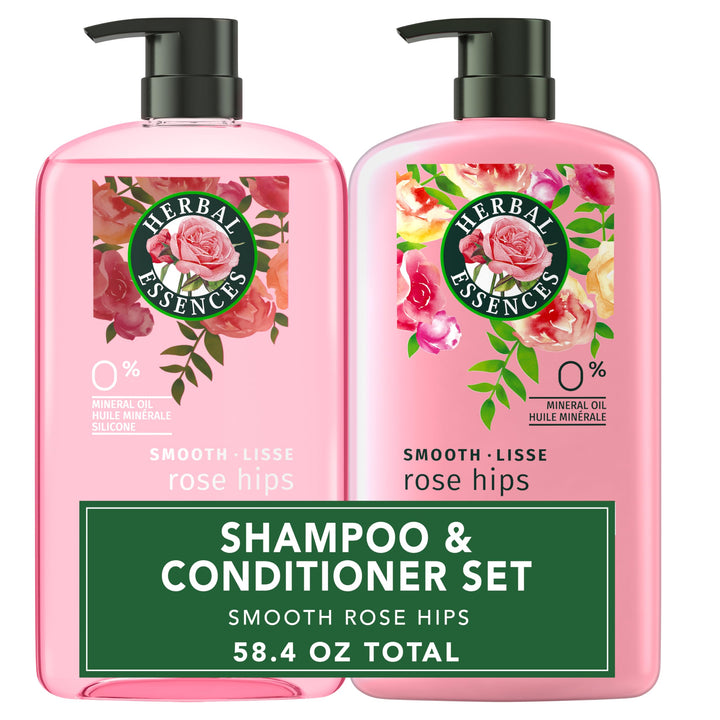 Herbal Essences front packaging showing bottle duo and benefits