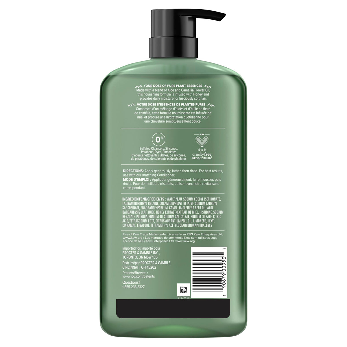 Herbal Essences honey and aloe botanicals displaying natural-origin ingredients