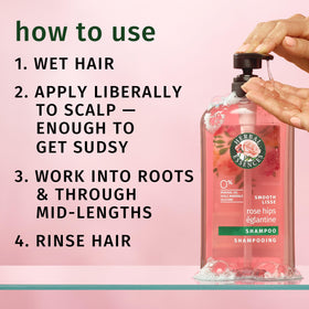 Herbal Essences rose hips ingredient shot emphasizing natural extract benefits