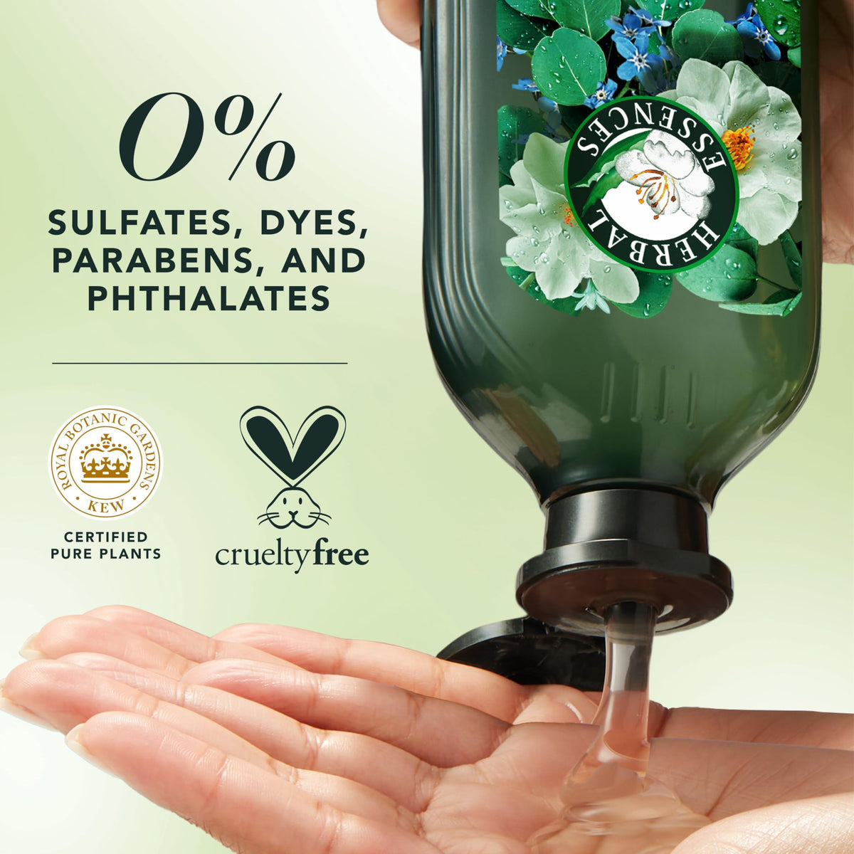 Herbal Essences shampoo lather texture demonstrating effective buildup removal