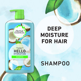 Herbal Essences shampoo pouring to show lightweight moisturizing texture