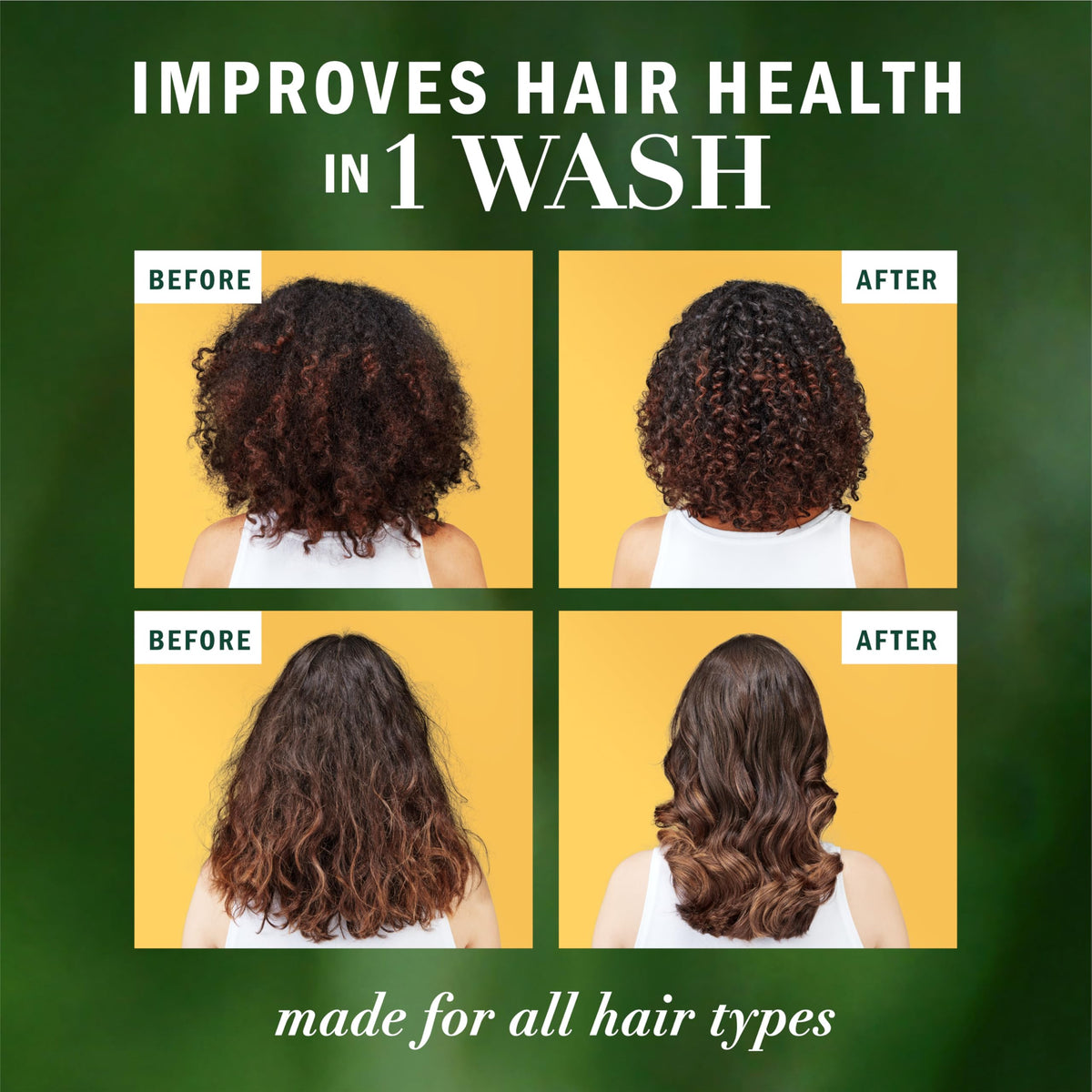 Herbal Essences shampoo paired with conditioner showing improved manageability