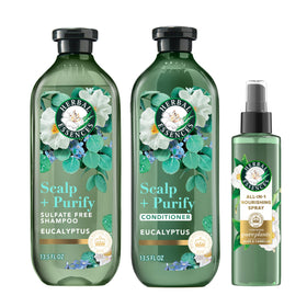 Herbal Essences trio front packaging showing set and refreshing benefit