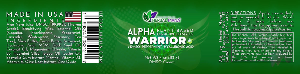Herbal Mana Alpha Warrior cream texture close-up highlighting fast absorption