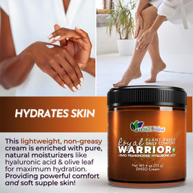 Herbal Mana product beside hand for size comparison and travel-friendly benefit
