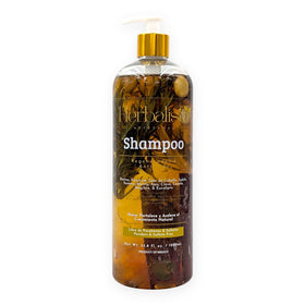 HERBALISTA artisan hand pouring shampoo showing handcrafted quality