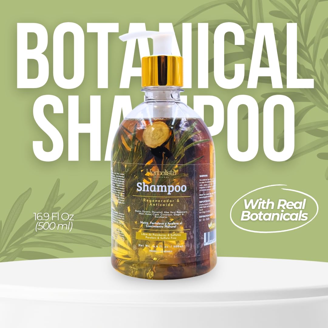 HERBALISTA model with long shiny hair showing visible strength improvement