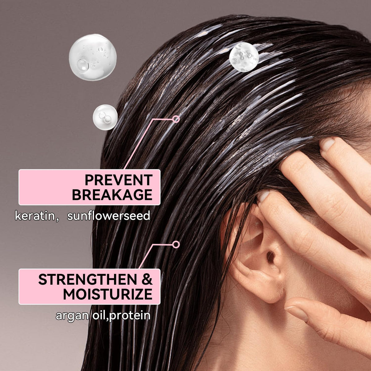 Herbalosophy conditioner pouring texture showing rich hydration