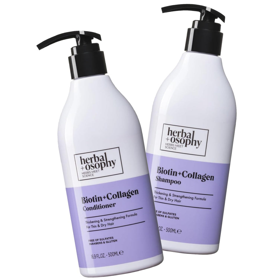 Herbalosophy front packaging showing both 16.9 fl oz bottles and benefits