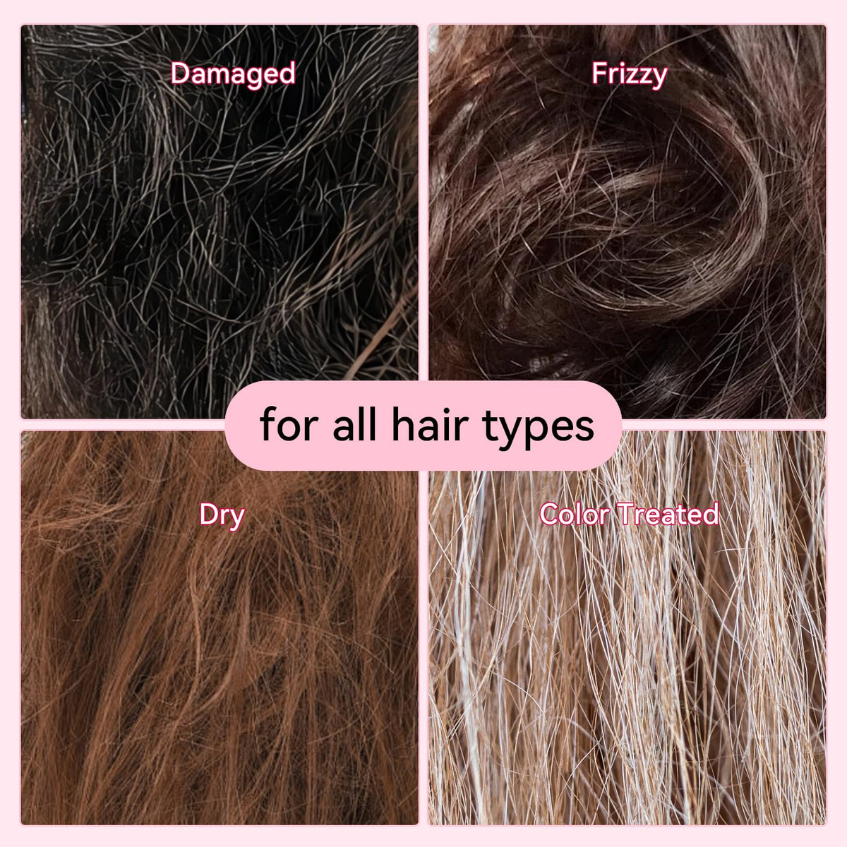 Herbalosophy before and after hair results showing smoother strands