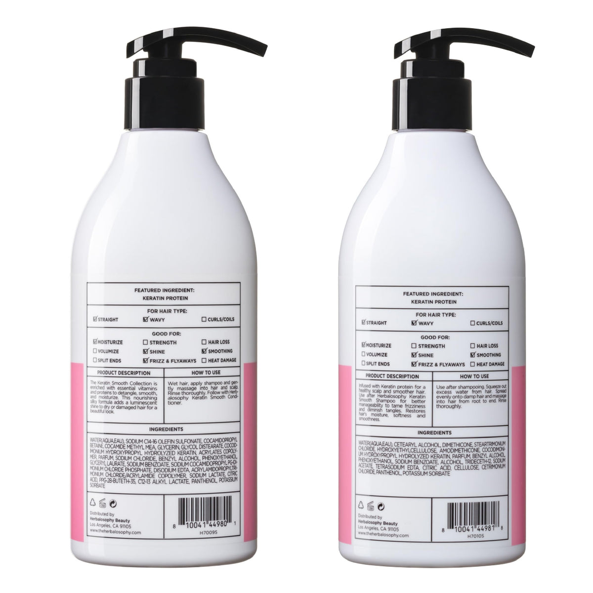 Herbalosophy ingredients hero shot highlighting keratin and moisturizing benefits