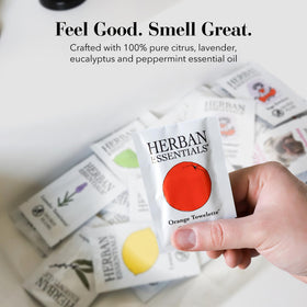 Herban Essentials label and ingredients panel displaying plant-based, cruelty-free formulation