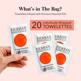 Herban Essentials single wipe unfolded to show full coverage and refreshing feel