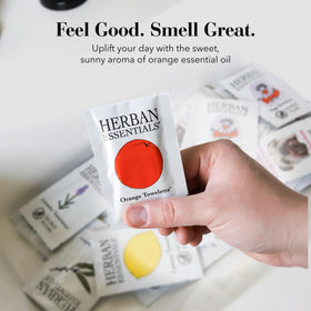 Herban Essentials wipes arranged in a travel purse for easy portability