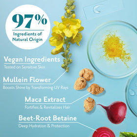 Herbatint maca root ingredient shot emphasizing strengthening benefit