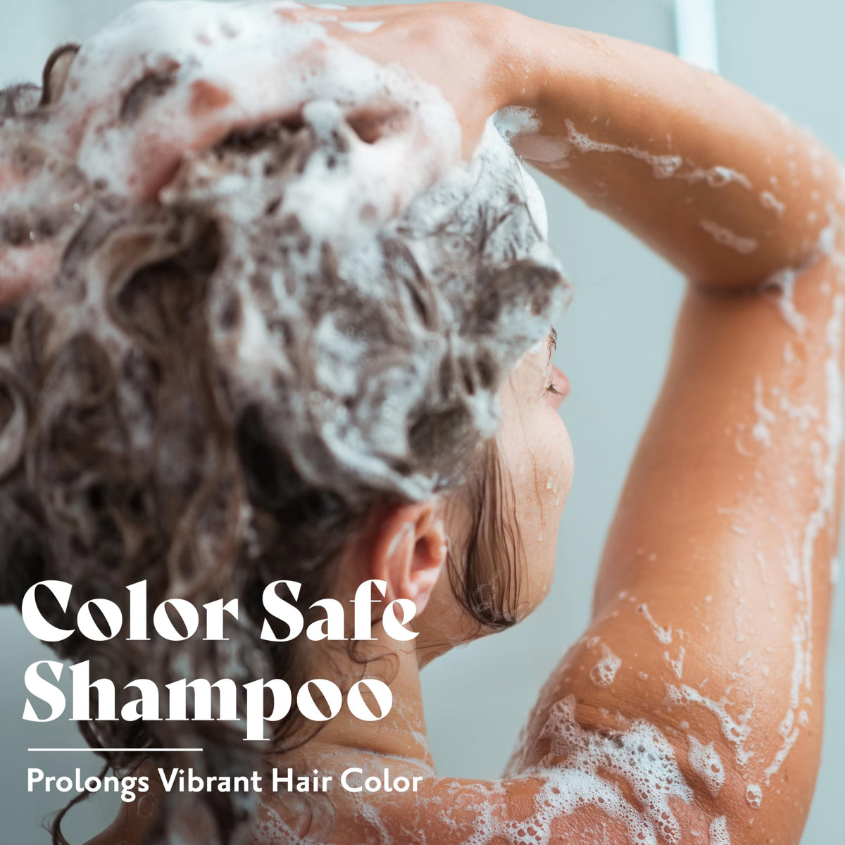 Herbatint pump dispensing shampoo foam demonstrating gentle lather
