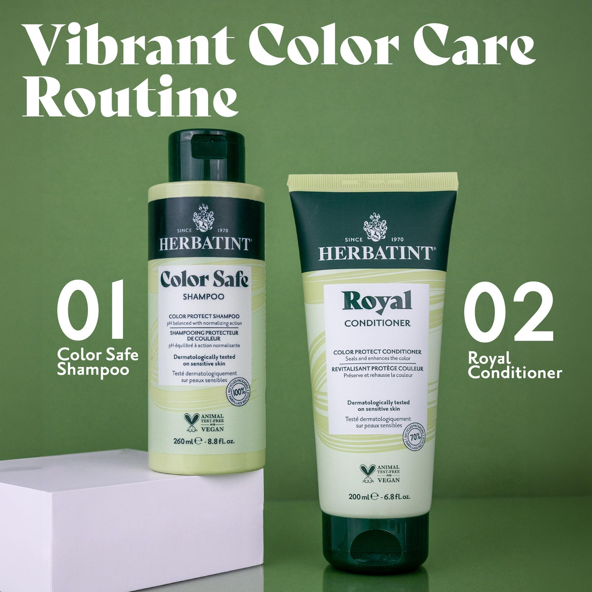 Herbatint royal conditioner with aloe and jojoba ingredients promoting nourishment