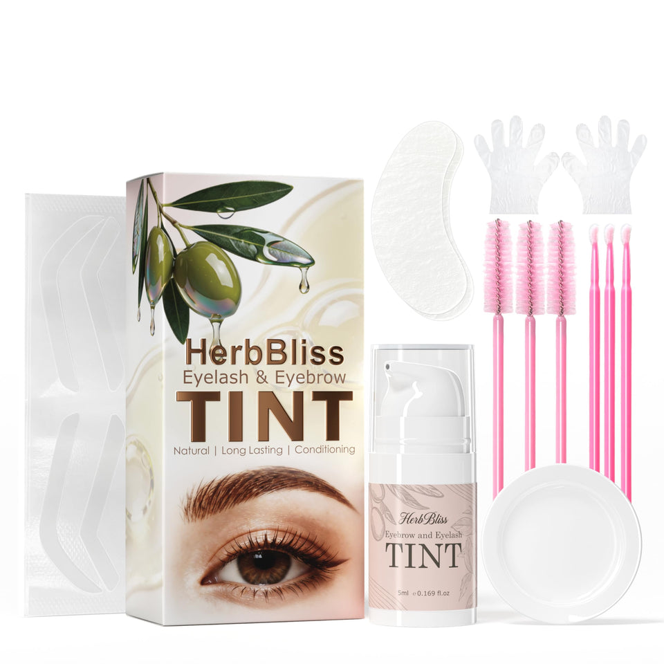 HerbBliss front packaging bottle showing compact professional tint benefits