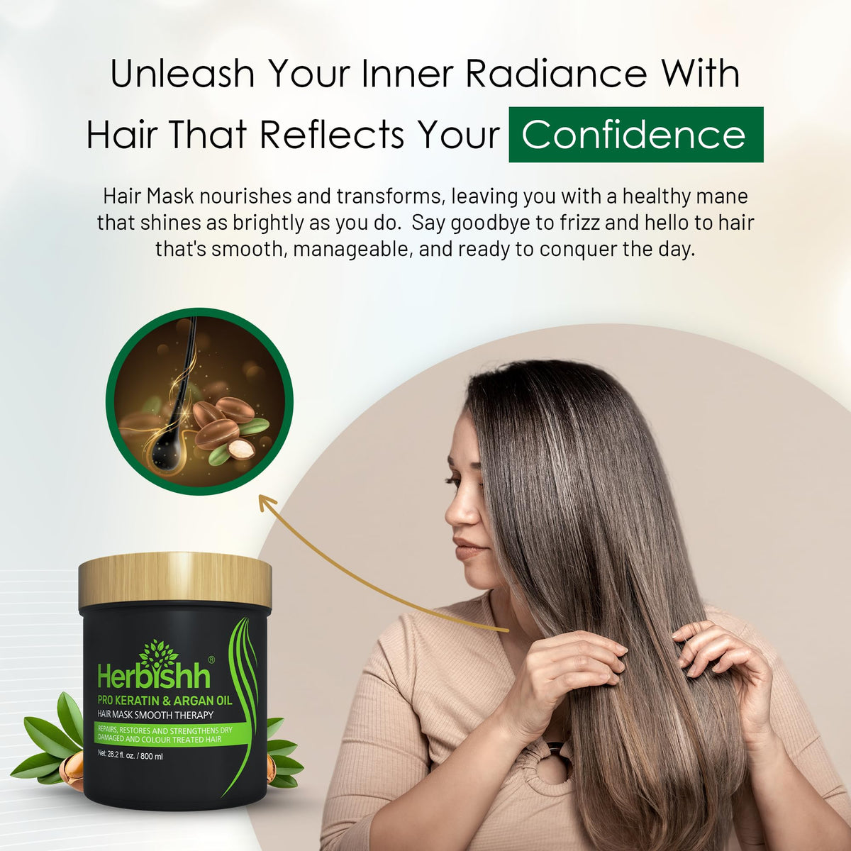 Herbishh 800ml jar held in hand showing large salon-size capacity