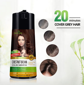 Herbishh before and after hair strand showing reduced gray visibility