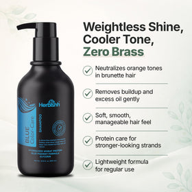 Herbishh creamy blue lather texture highlighting gentle conditioning