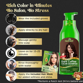 Herbishh Dark Coffee rich lather on hair demonstrating gentle cleansing benefit