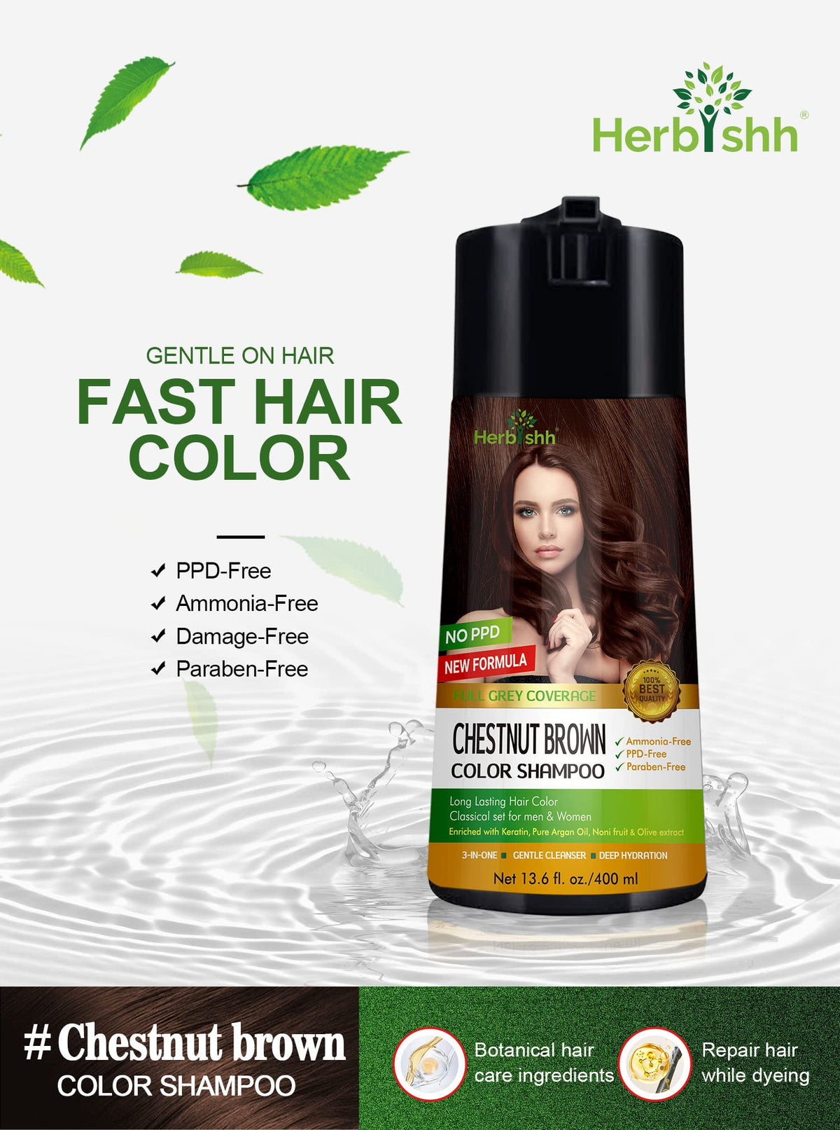 Herbishh lather in hands demonstrating easy application and coverage