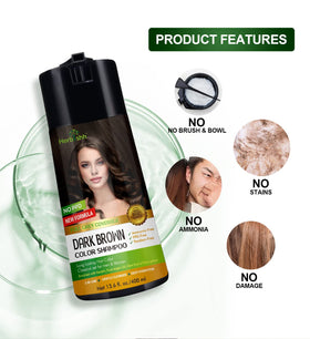 Herbishh shampoo in bathroom lifestyle shot showing everyday use and simple at-home coloring