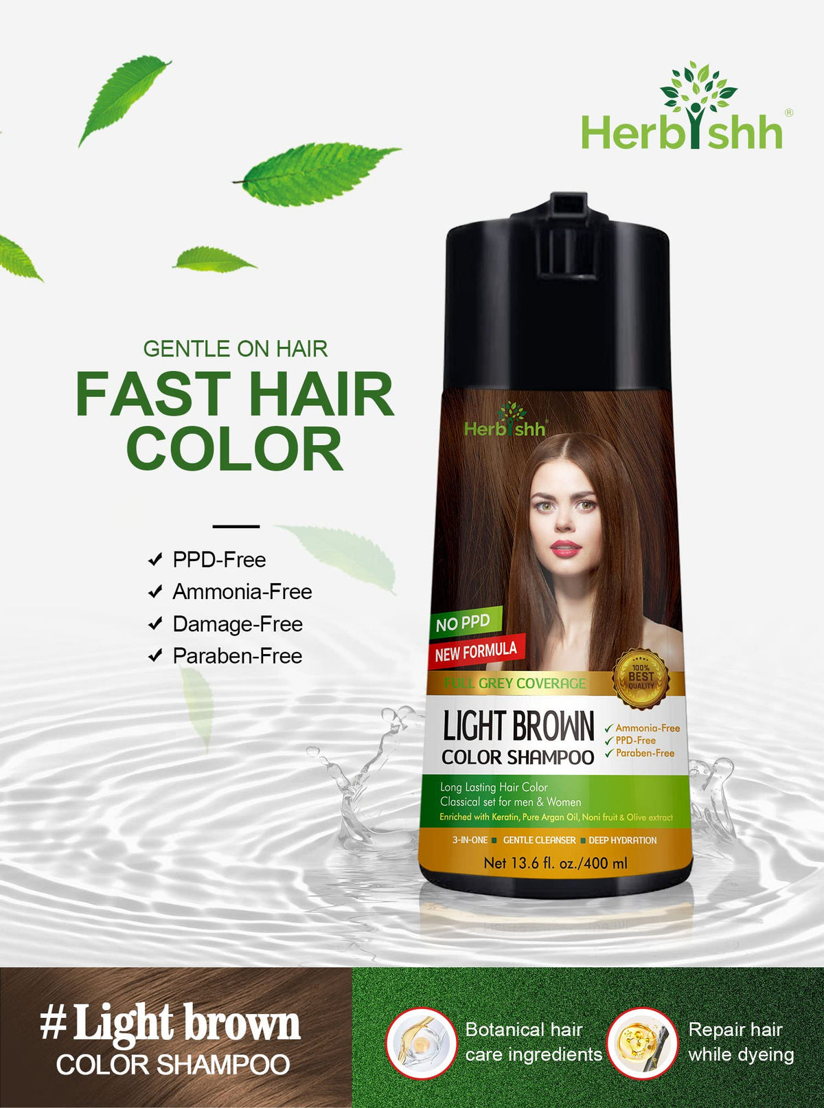 Herbishh foam lather texture demonstrating gentle, conditioning cleanse