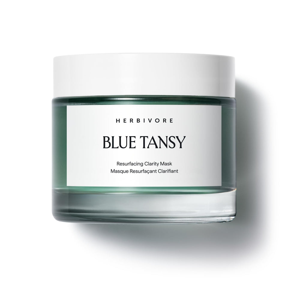 HERBIVORE front jar packaging showing label and 60 mL size, clear product identity and benefit