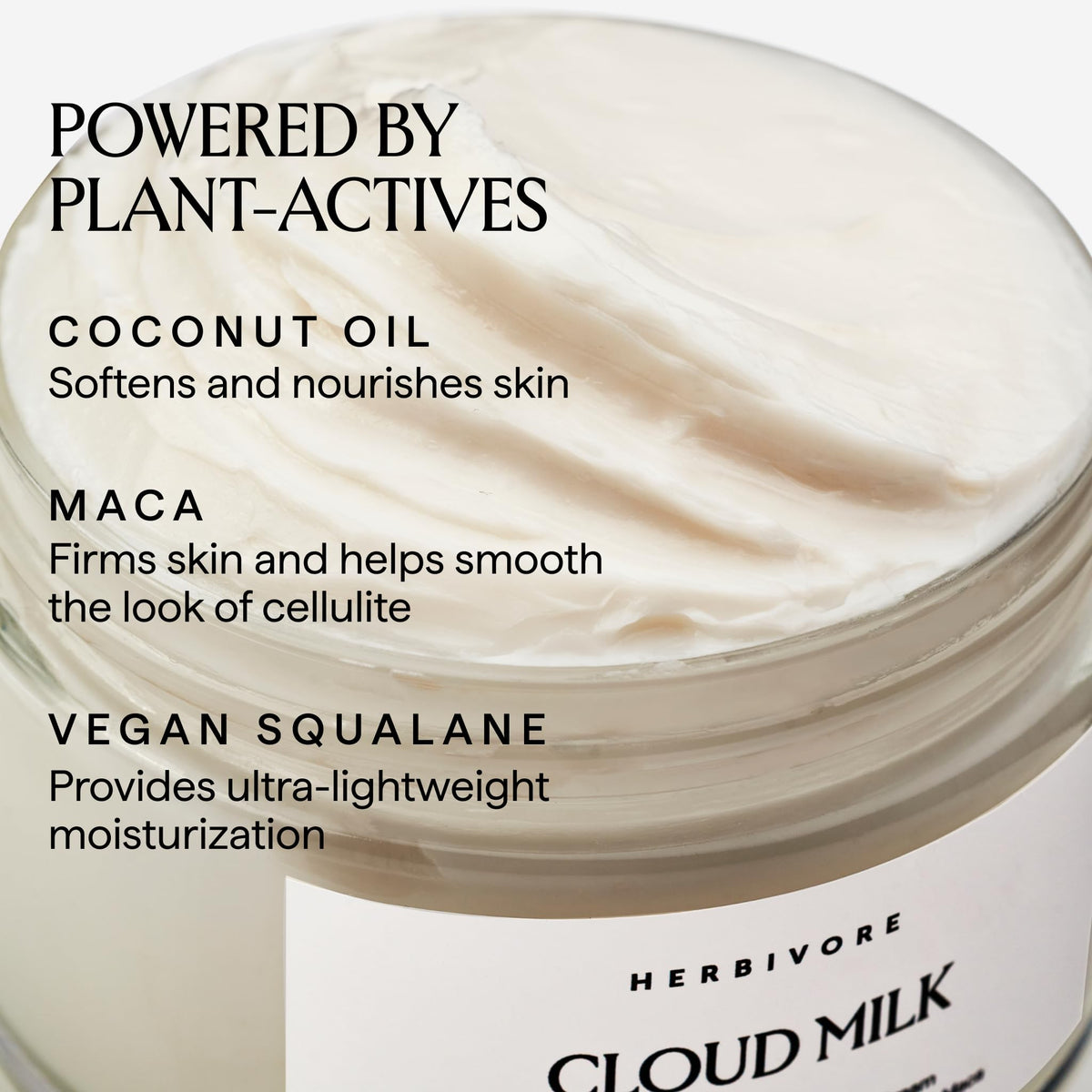 HERBIVORE creamy swirl close-up highlighting whipped texture for smooth application benefit