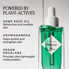 HERBIVORE texture on hand illustrating lightweight absorbent finish benefit