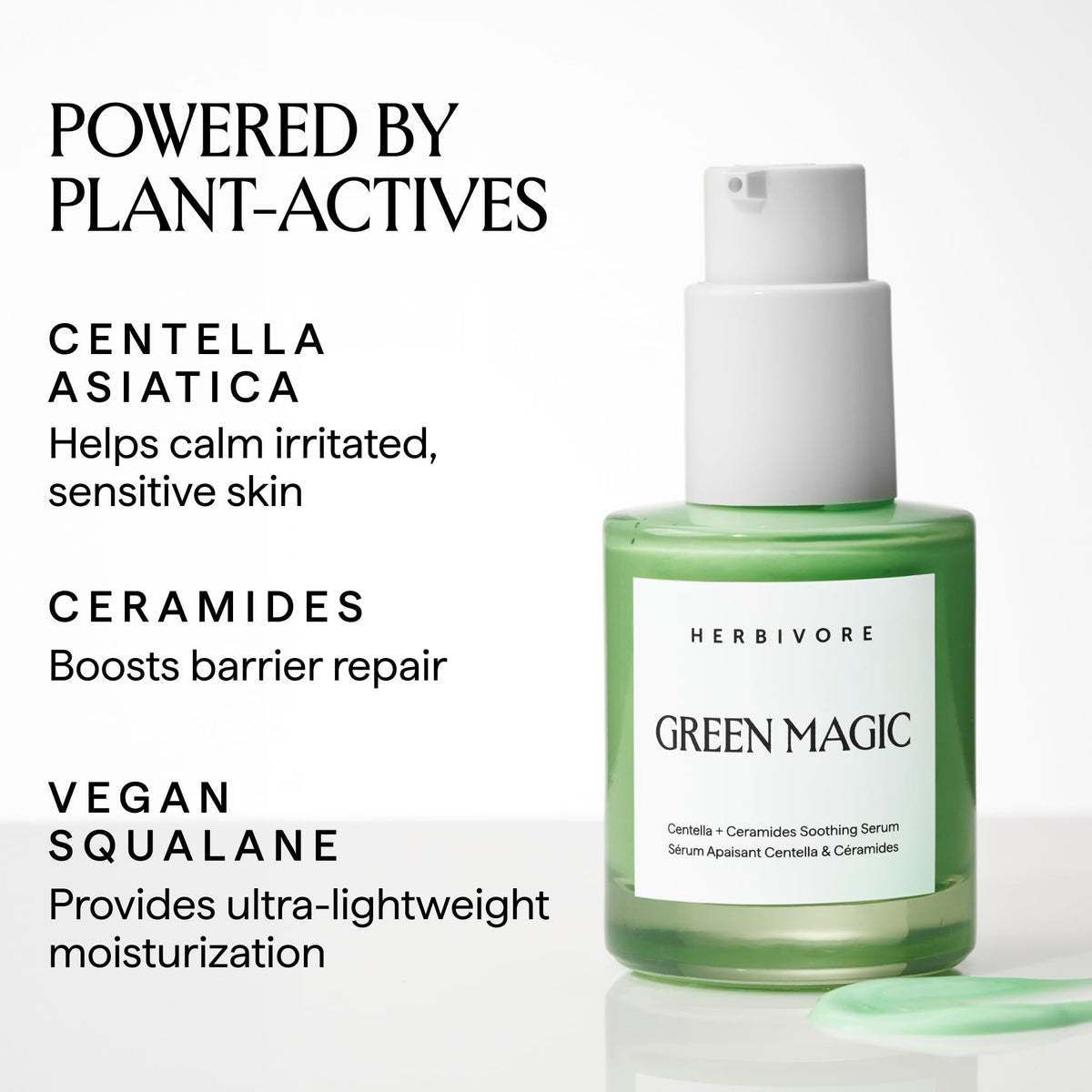 HERBIVORE close-up of Cica leaves highlighting plant-derived calming benefit