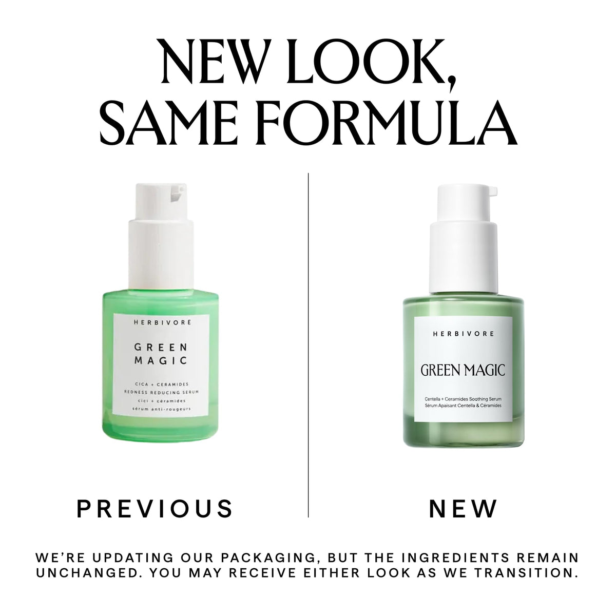 HERBIVORE pump dispensing serum texture that absorbs quickly and soothes skin