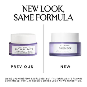 HERBIVORE Moon Dew cream texture close-up illustrating silky, hydrating finish benefit
