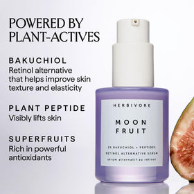 HERBIVORE close-up of Moon Fruit dropper releasing serum highlighting smooth lightweight texture