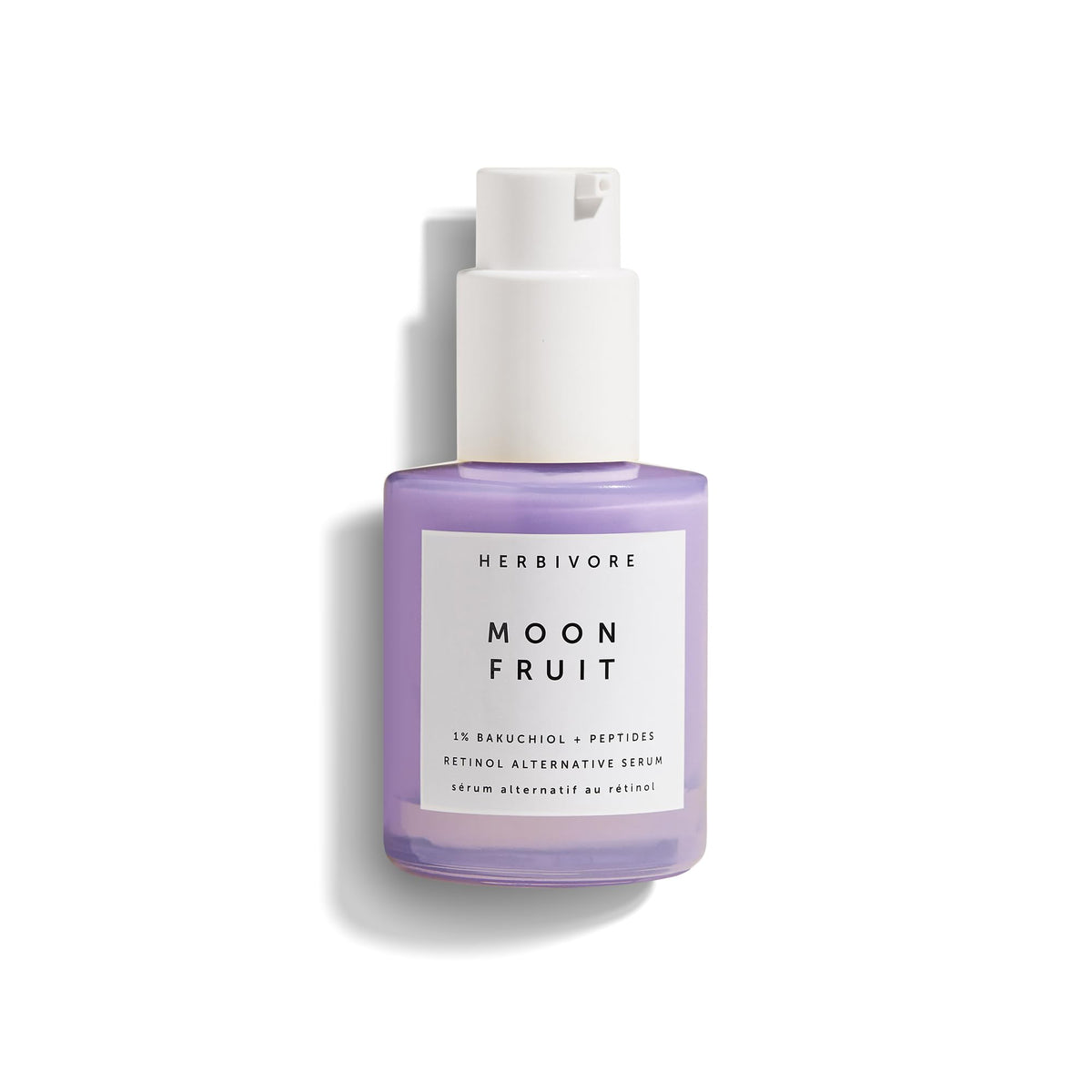 HERBIVORE front packaging of Moon Fruit serum shows bottle and brand for clear identification